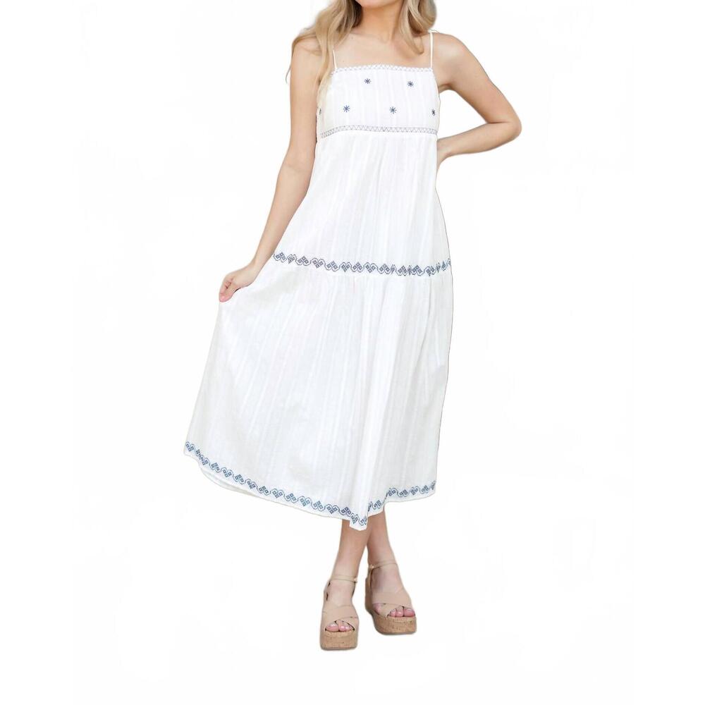 NEW CREAMON celeste midi dress in white